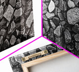 Natural Stone Texture, Dark Rock Pattern, Earthy Wall Background, Canvas Print, Office Wall Art, Modern Industrial Style, Minimalist Style