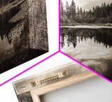 Forest Pond Reflection, Tranquil Lake Trees, Serene Nature Scene, Framed Canvas Print, Fall Wall Art, Rustic Cabin Decor, Living Room Wall Art