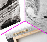 Ocean Wave Art, Coastal Decor, Heart Wave Wall Art, Black and White Photography, Canvas Print, Beach Bathroom, Surf Vibes, Minimalist Surf Home
