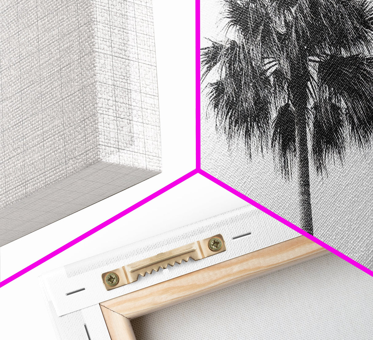 Minimal Palm Tree, Tropical Simplicity, Black and White Art, Framed Canvas Print, Modern Entryway or Minimalist Bathroom Wall Art