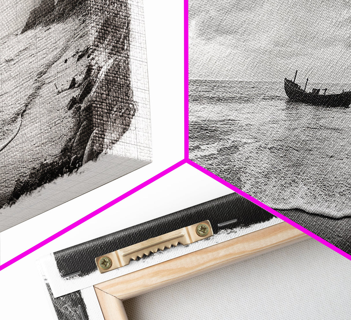 Shipwreck Beach Scene, Dramatic Coastline, Black and White Decor, Framed Canvas Print, Moody Art, Coastal Wall Art, Rustic Bedroom Print