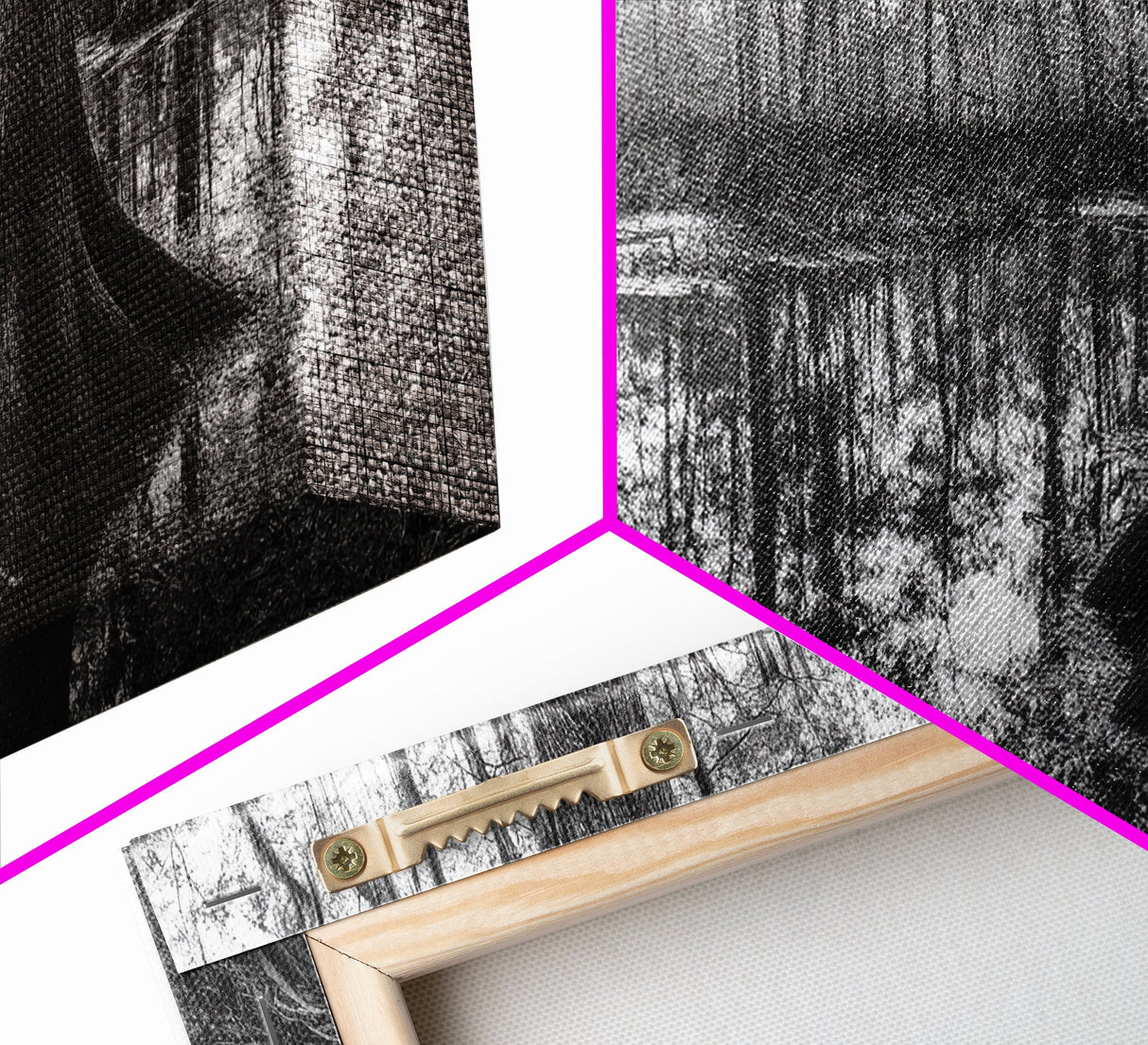 Swamp Trees, Cypress Water, Nature Reflections, Marsh Scene, Framed Canvas Print, rustic cabin decor, hallway wall art, forest wall print