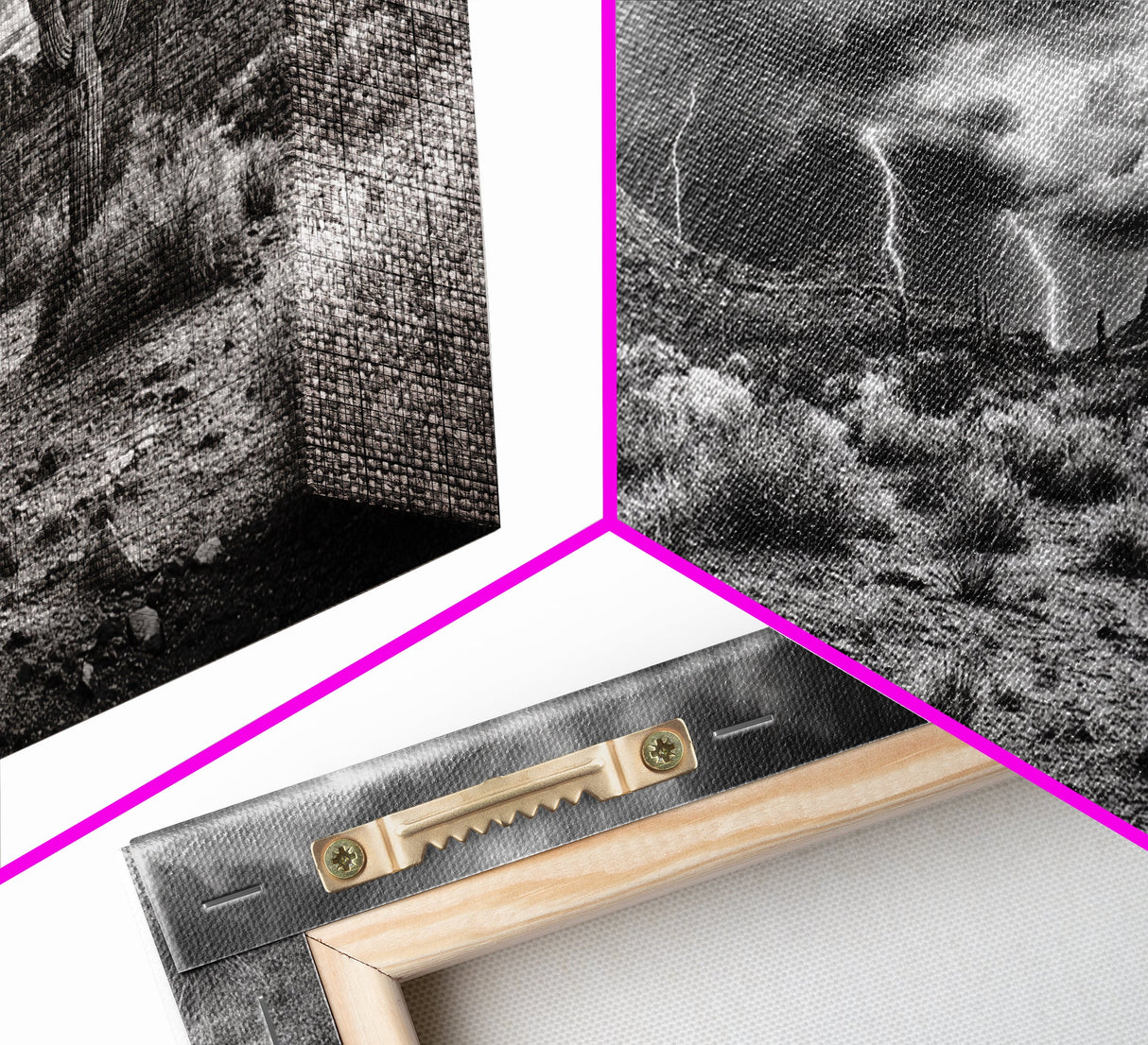 Desert Storm Scene, Lightning Landscape, Southwest Art, Dramatic Skies, Framed Canvas Print, Western Wall Art, Rustic Living Room Decor