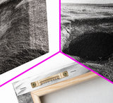 Burrow Entrance, Hidden Hole, Grassland Tunnel, Canvas Print, Nature Wall Art, Living Room Decor, Black White Landscape Photography