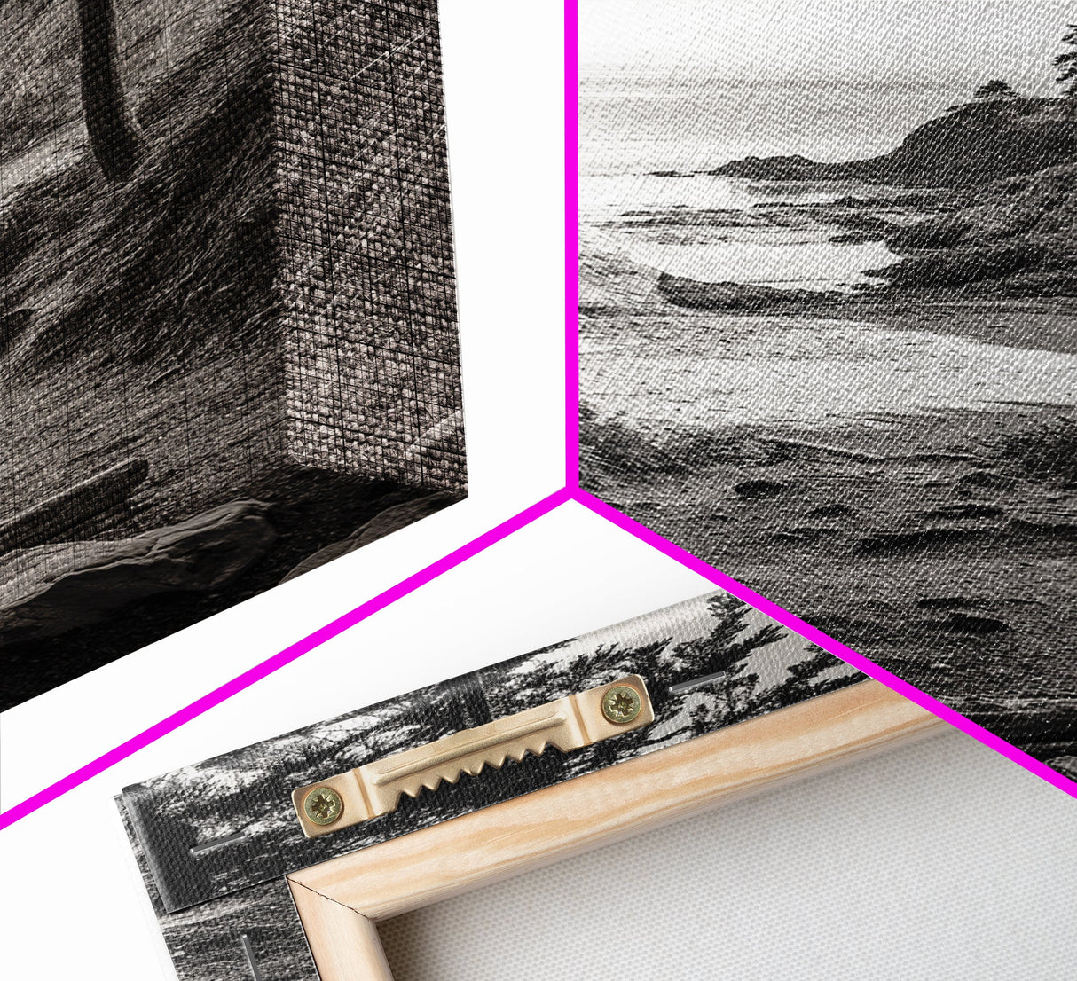 orest Cove, Ocean View, Pacific Trail, Framed Canvas Print, Coastal Nature Wall Art, Entryway Decor, Earthy Minimalist Photography