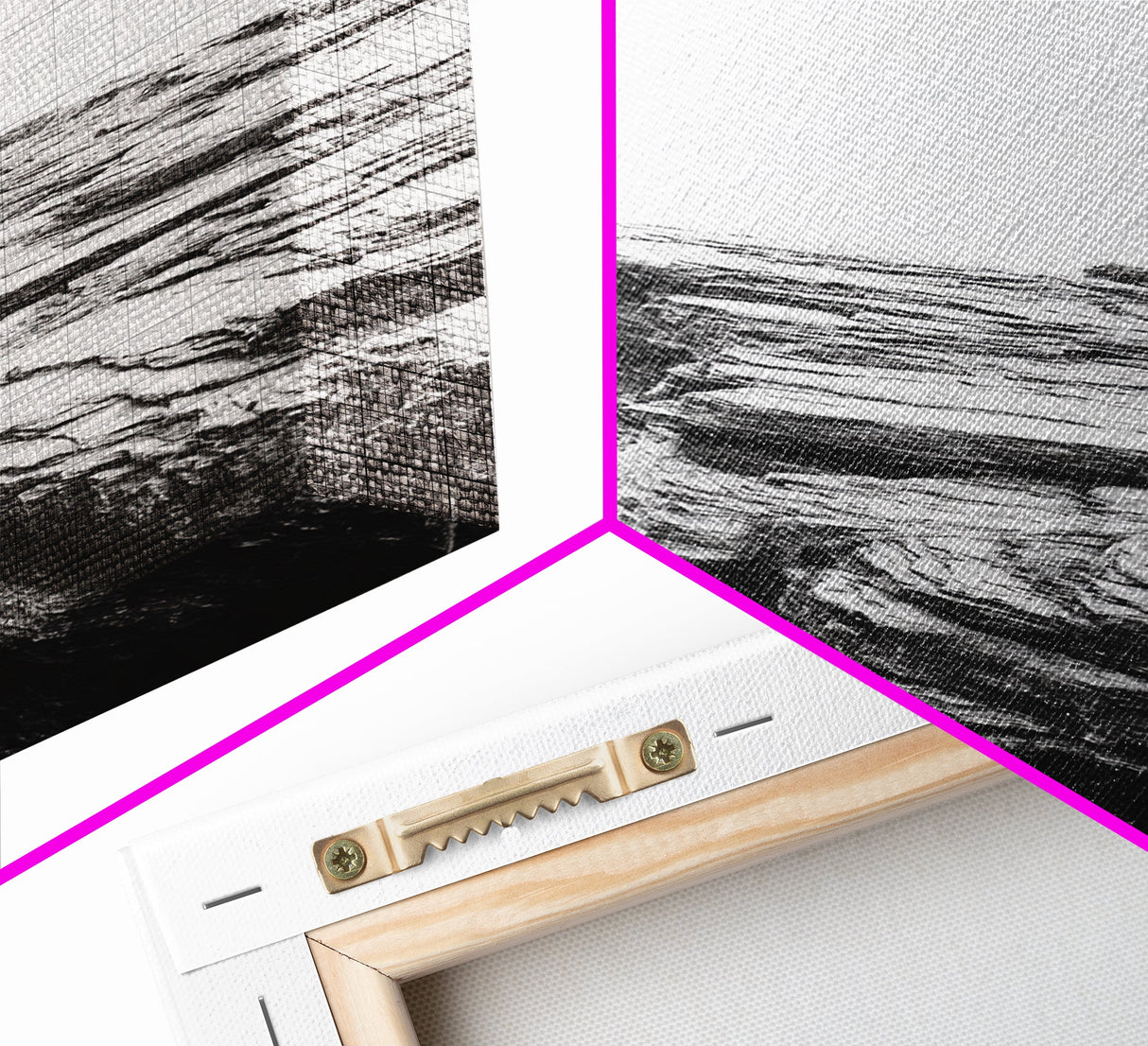 Weathered Cliffside, Coastal Rock, Modern Minimalism, Nature Decor, Framed Canvas Print, Neutral Tones, Office Wall Art, Beachy Aesthetic