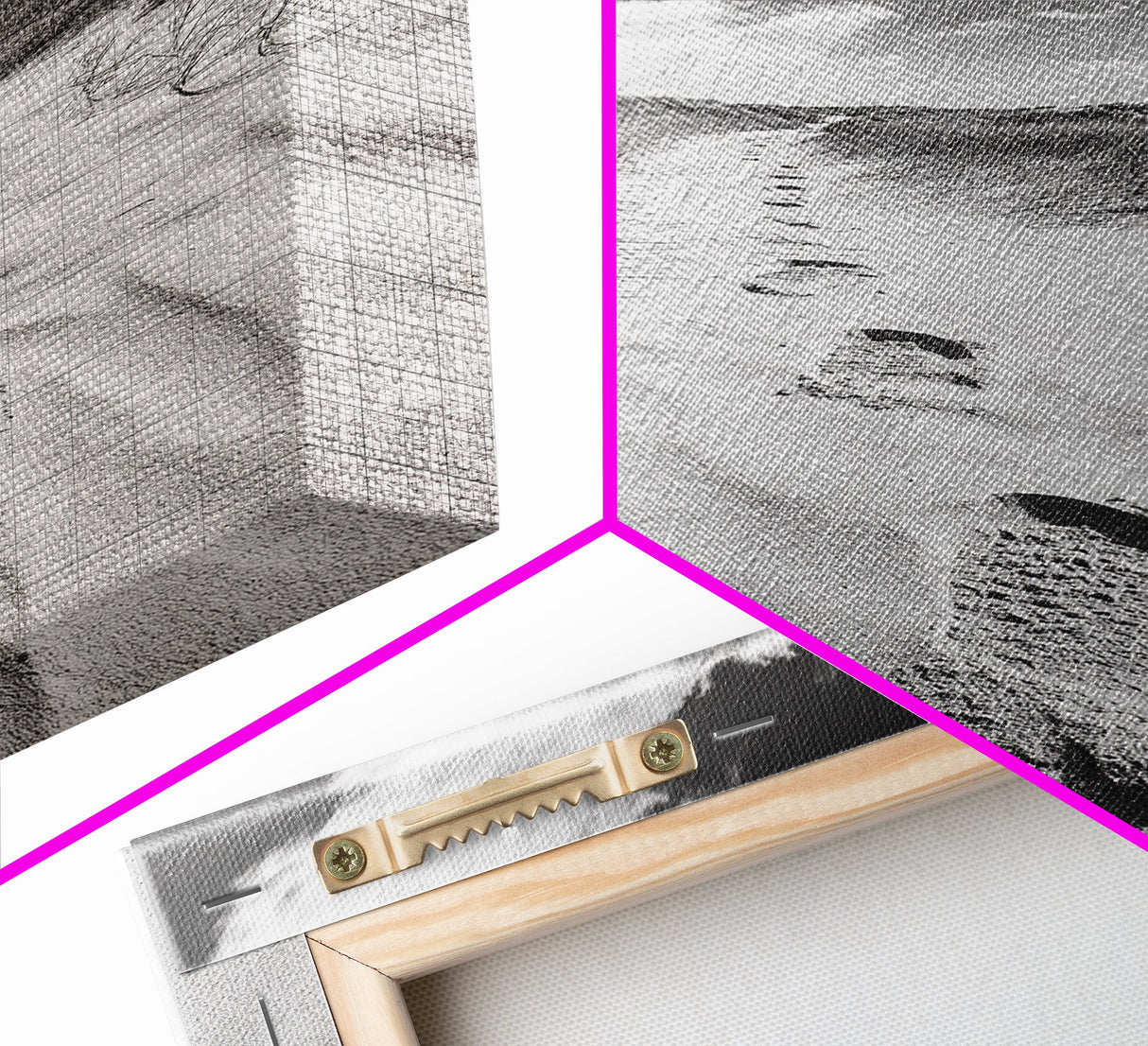 Desert Footprints Path, Dune Art, Wanderlust Vibes, Monochrome Landscape, Framed Canvas Print, Bedroom Wall Decor, Minimalist Travel