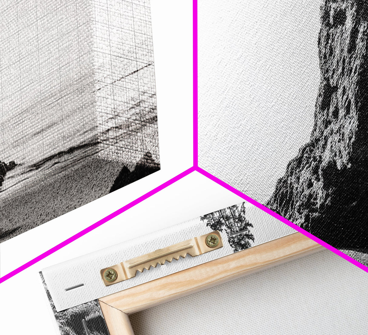 Sea Stack, Rugged Coast, Ocean Cliffside, Framed Canvas Print, Coastal landscape, Nature photography, Office wall art, Monochrome design