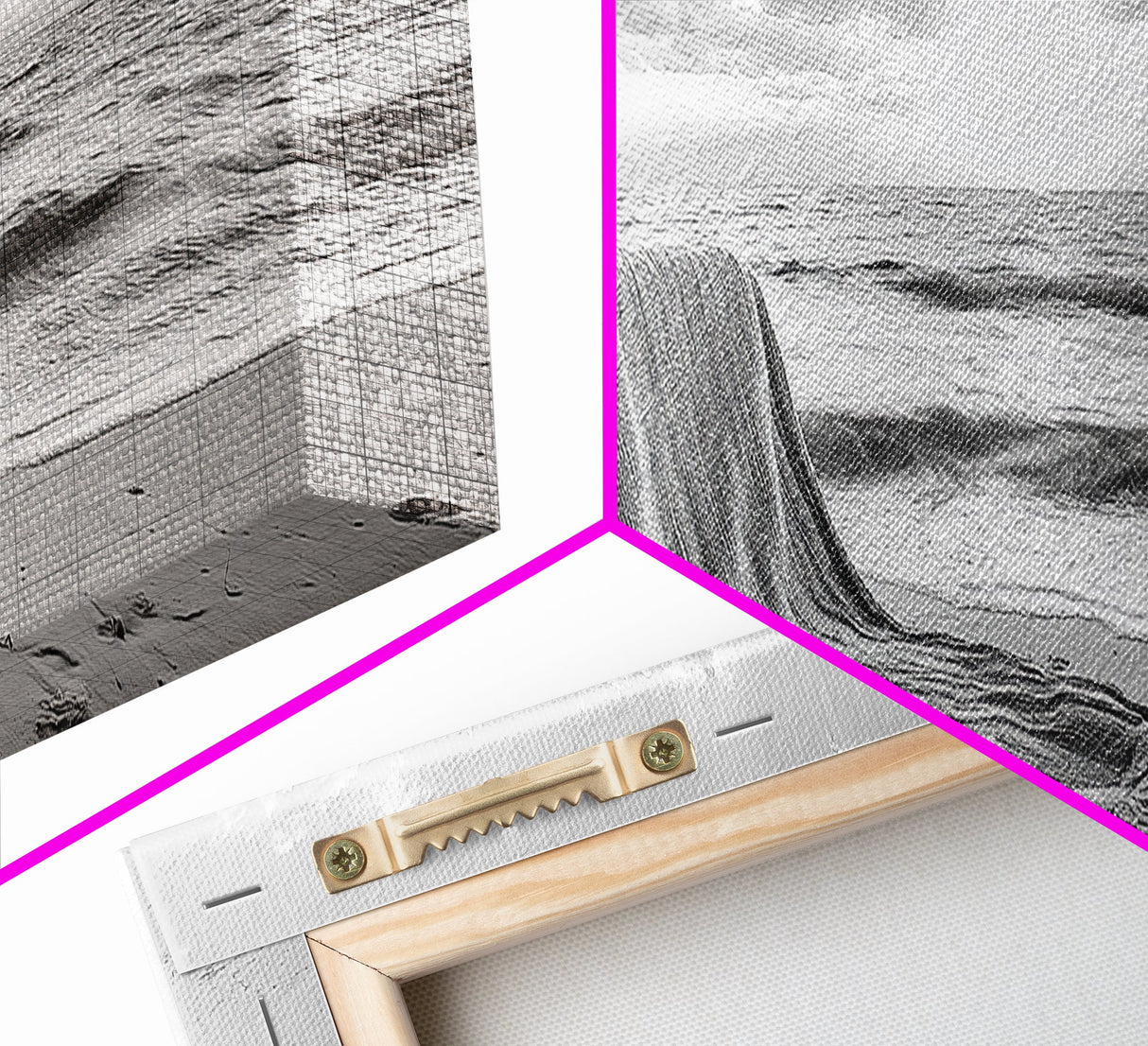 Blanket Beach, Woven Texture, Ocean Sunset, Tranquil Shore, Framed Canvas Print, Boho Wall Art, Bedroom Decor, Soft Coastal Photography Style