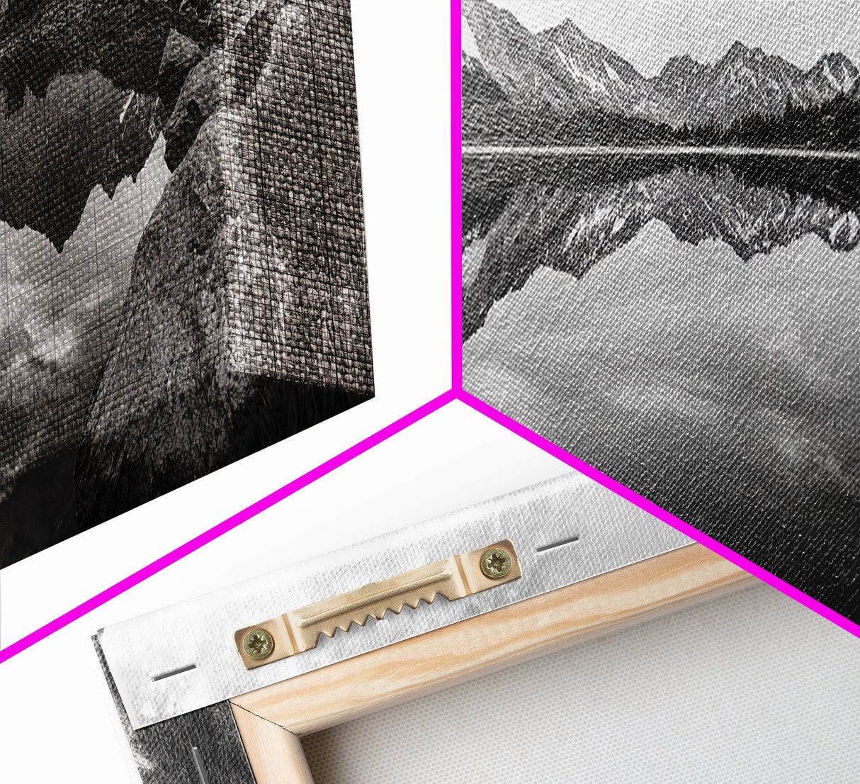 Mirror Lake, Alpine Stillness, Mountain Reflection, Tranquil Landscape, Canvas Print, Minimalist Nature Art, Living Room Wall Art, Neutral Decor