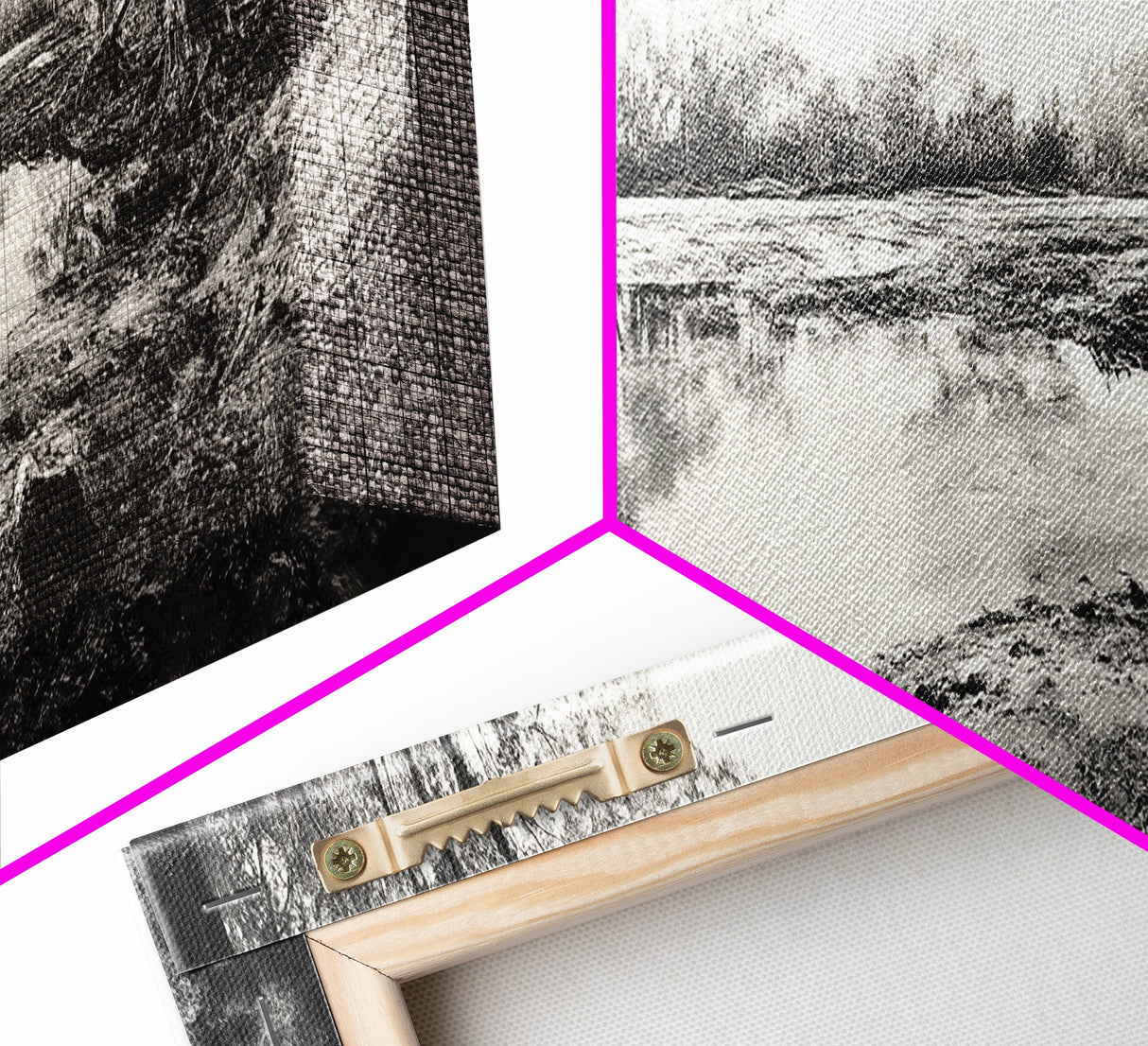 Swamp Scene, Wetlands Wall Art, Nature Reflection Print, Framed Canvas Print, Rustic Living Room Art, Earthy Tones, Woodland Decor