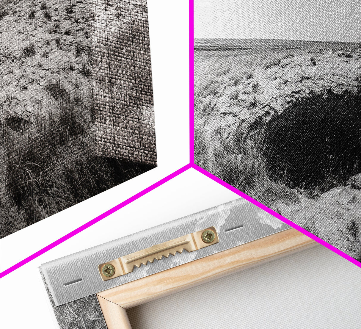 Prairie Cave, Windy Plains, Nature Escape, Canvas Print, Rustic Wall Art, Earthy Decor, Bedroom Accent, Black and White Landscape