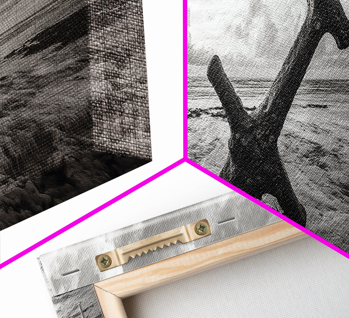Seaside Iron Anchor, Rustic Beach Print, Nautical Ocean Art, Framed Canvas Print, Moody Wall Decor, Coastal Living Room Art