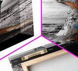 Painted Tree, Coastal Driftwood, Stormy Sky, Bold Texture – Framed Canvas Print, Beach House Decor, Abstract Nature Art, Rustic Minimalism