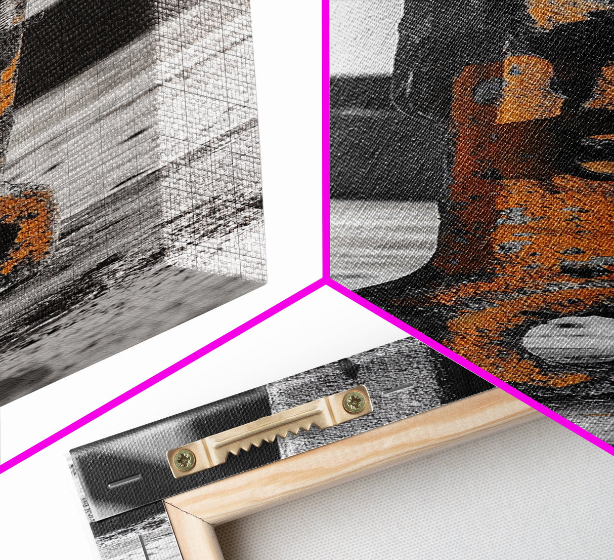Industrial Detail, Rusty Metal, Minimalist Style, Grunge Wall Decor, Framed Canvas Print, Garage Art, Man Cave Wall Art