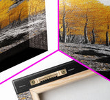Golden Aspens, Fall Forest, Mountain Trees, Framed Canvas Print, Autumn Wall Art, Nature Cabin Decor, Fall Foliage, Rustic Living Room