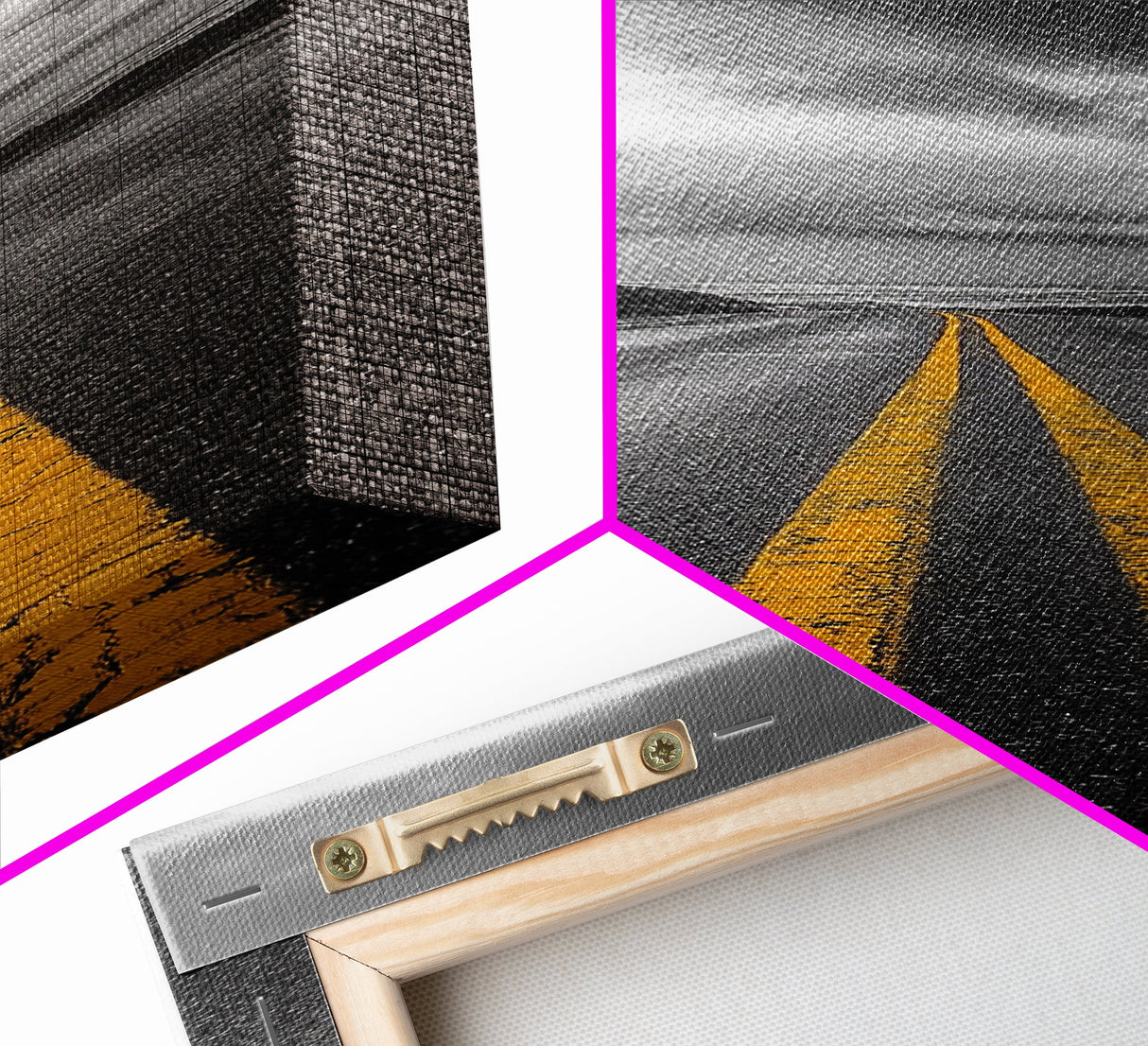 Yellow Lines, Endless Road, Moody Highway Art, Adventure Wall Decor, Canvas Print, Urban Modern Wall Art, Man Cave or Office Art