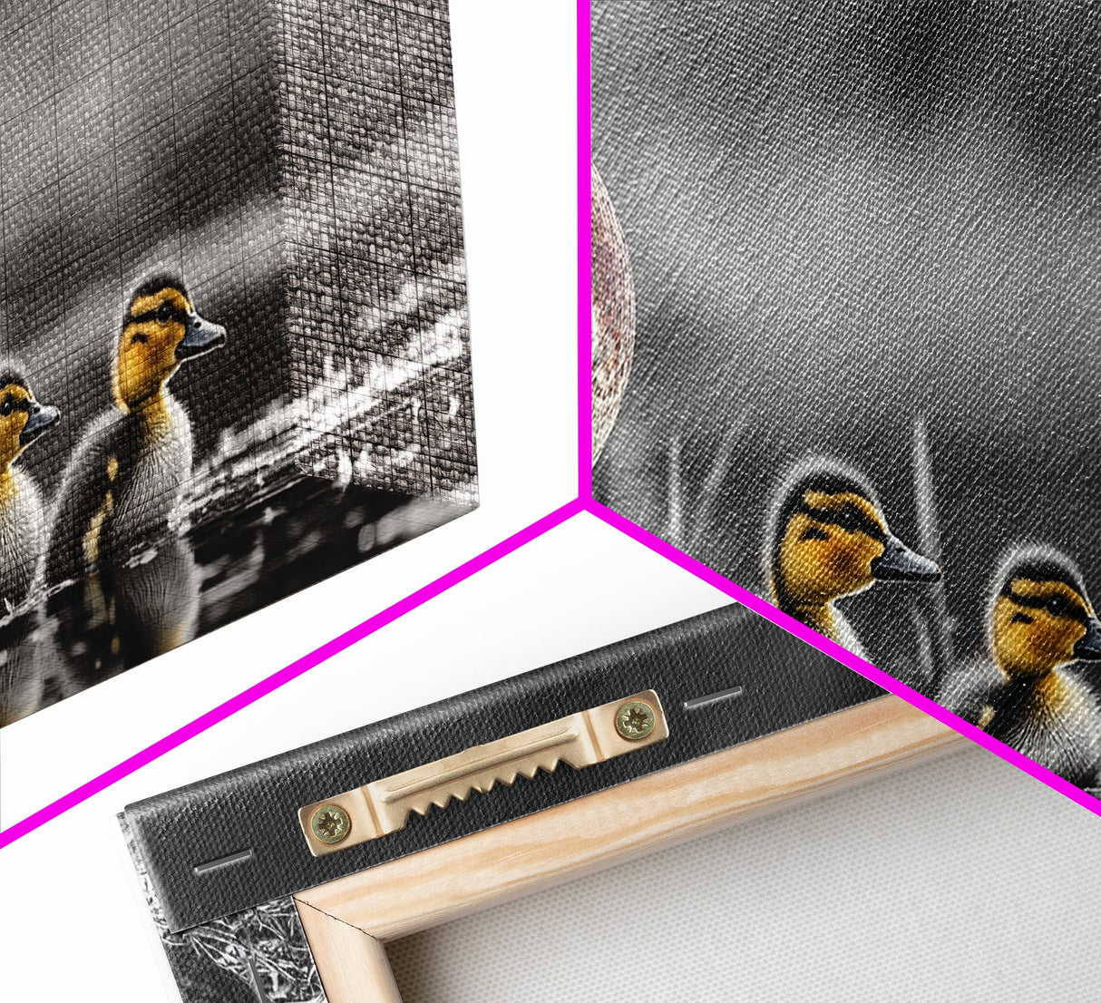 Duck Family, Pond Life, Nature Scene, Wildlife Photography, Canvas Print, Nursery Wall Art, Cute Animal Print, Nature Lover Gift Idea