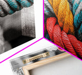 Nautical Knot, Bold Rope, Maritime Wall Decor, Framed Canvas Print, Rustic Coastal Art, Nautical Theme, Bathroom Wall Art, Industrial Art