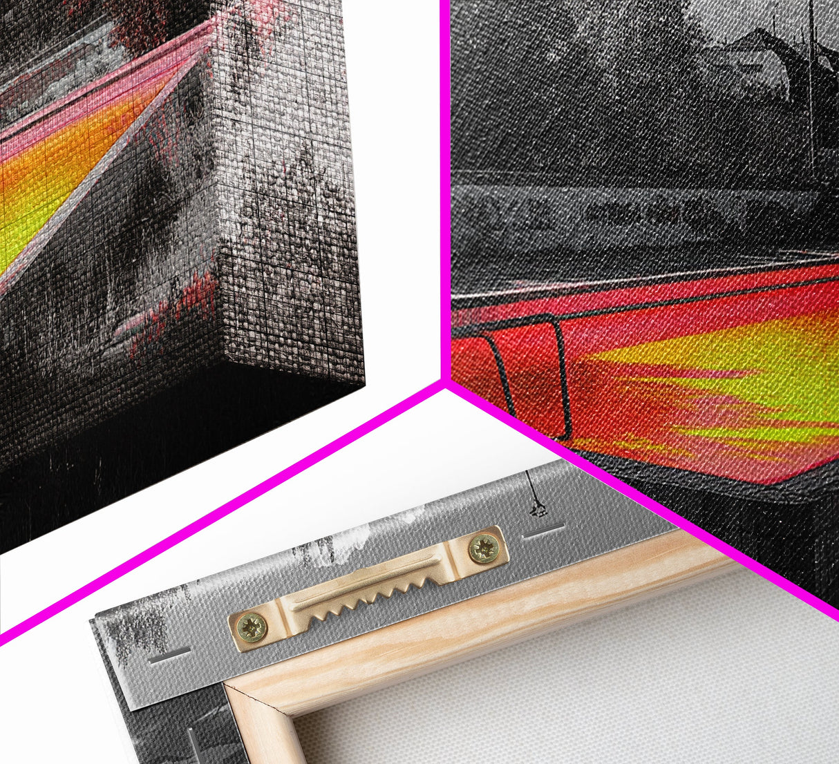 Abandoned Pool, Neon Water, Urban Decay, Vivid Glow, Canvas Print, Grunge Wall Art, Teen Bedroom Decor, Street Photography, Color Pop