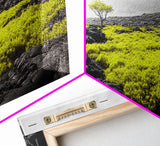 Lone Tree Lava, Surreal Earth Tones Decor, Abstract Volcanic Art, Black and Yellow Landscape, Canvas Print, Boho Living Room Accent