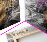 Desert Bloom, Surreal Landscape, Pink Tree, Earthy Desert Colors, Framed Canvas Print, Boho Living Room Wall Art, Southwestern Nature Scene