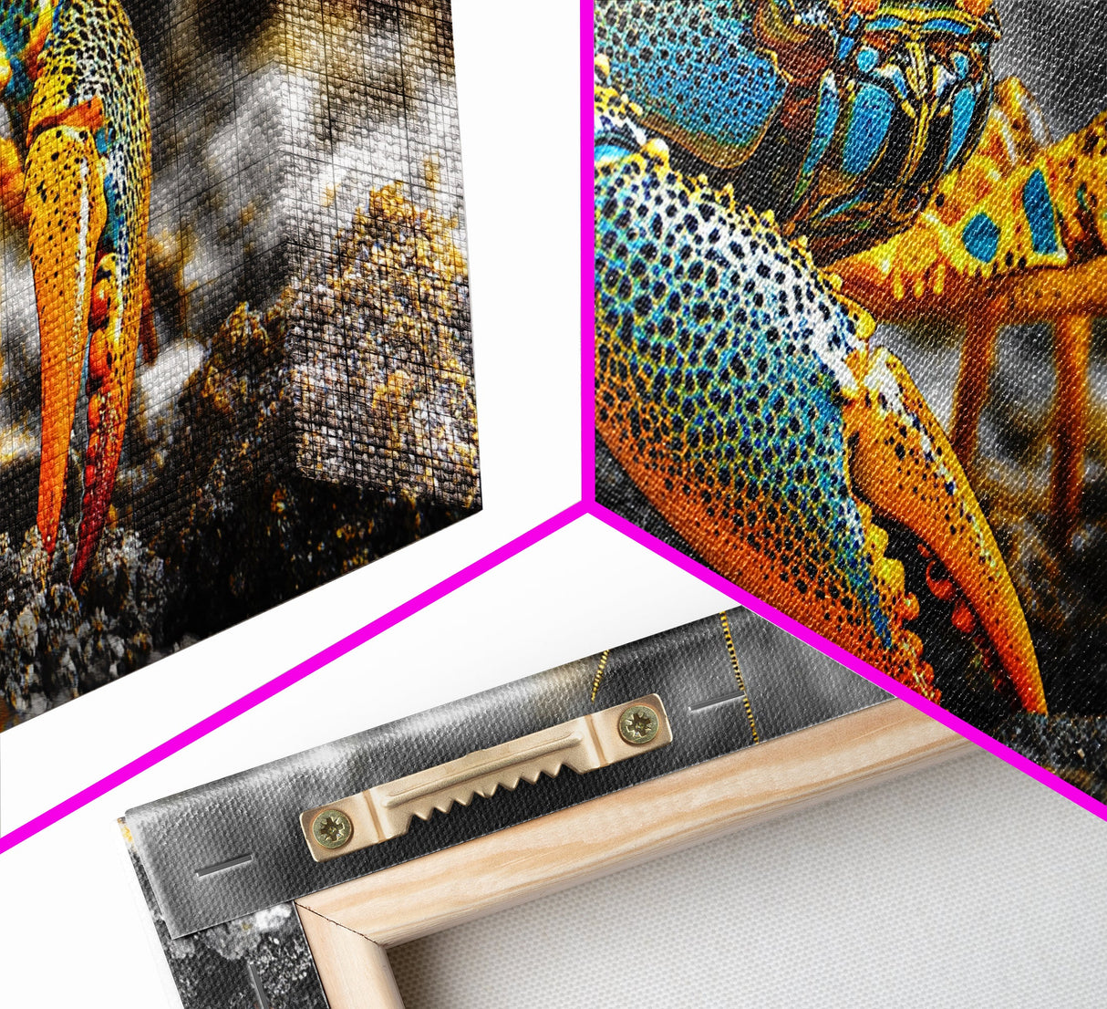 Rainbow Lobster, Bold Colors, Exotic Crustacean, Canvas Print, Underwater Art, Coastal Living Room Wall Art, Boho Ocean Creature Decor