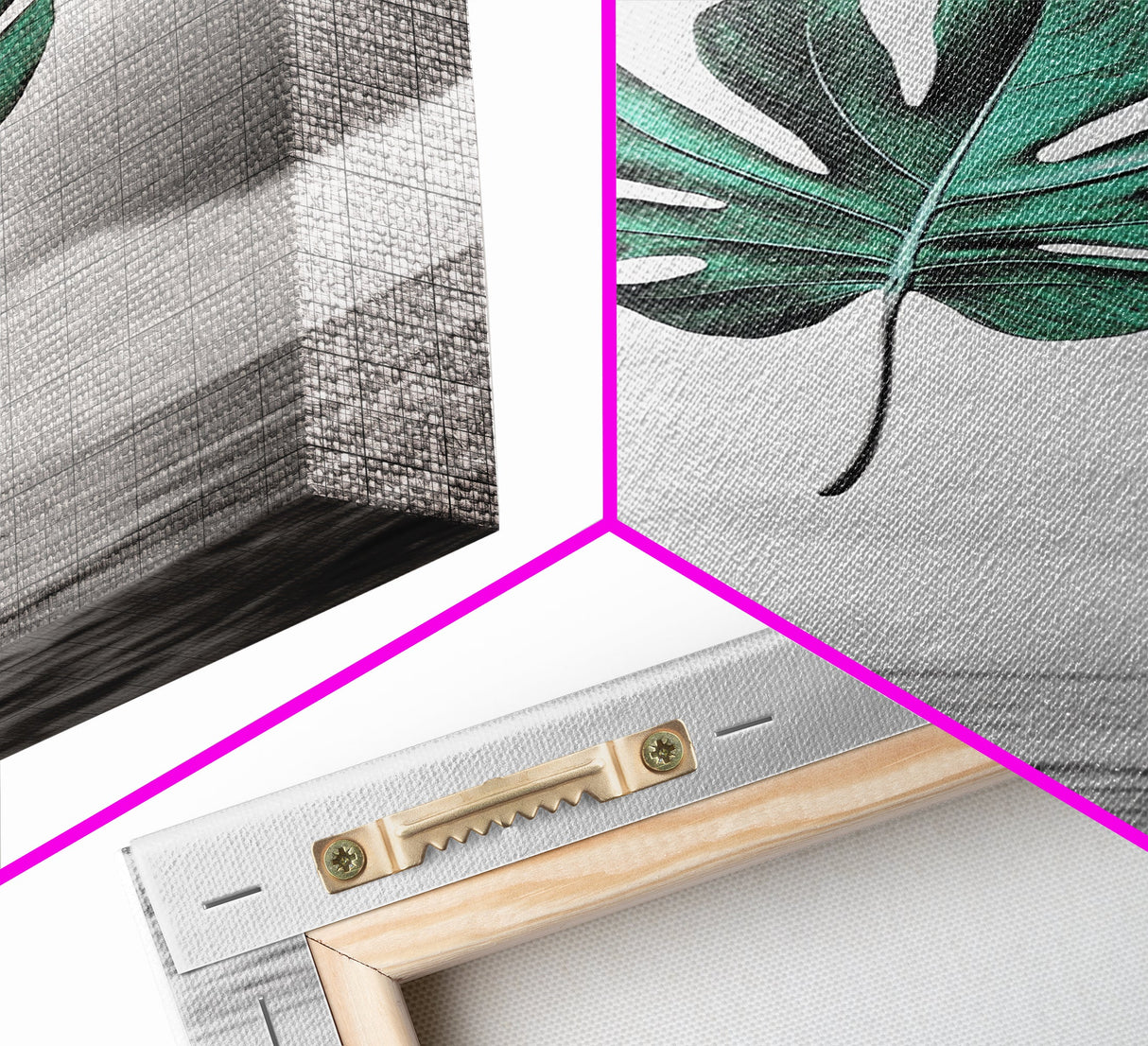 Monstera Leaf, Ocean Breeze, Tropical Minimalism, Floating Leaf, Framed Canvas Print, Modern Bathroom Art, Boho Decor, Tropical Wall Art