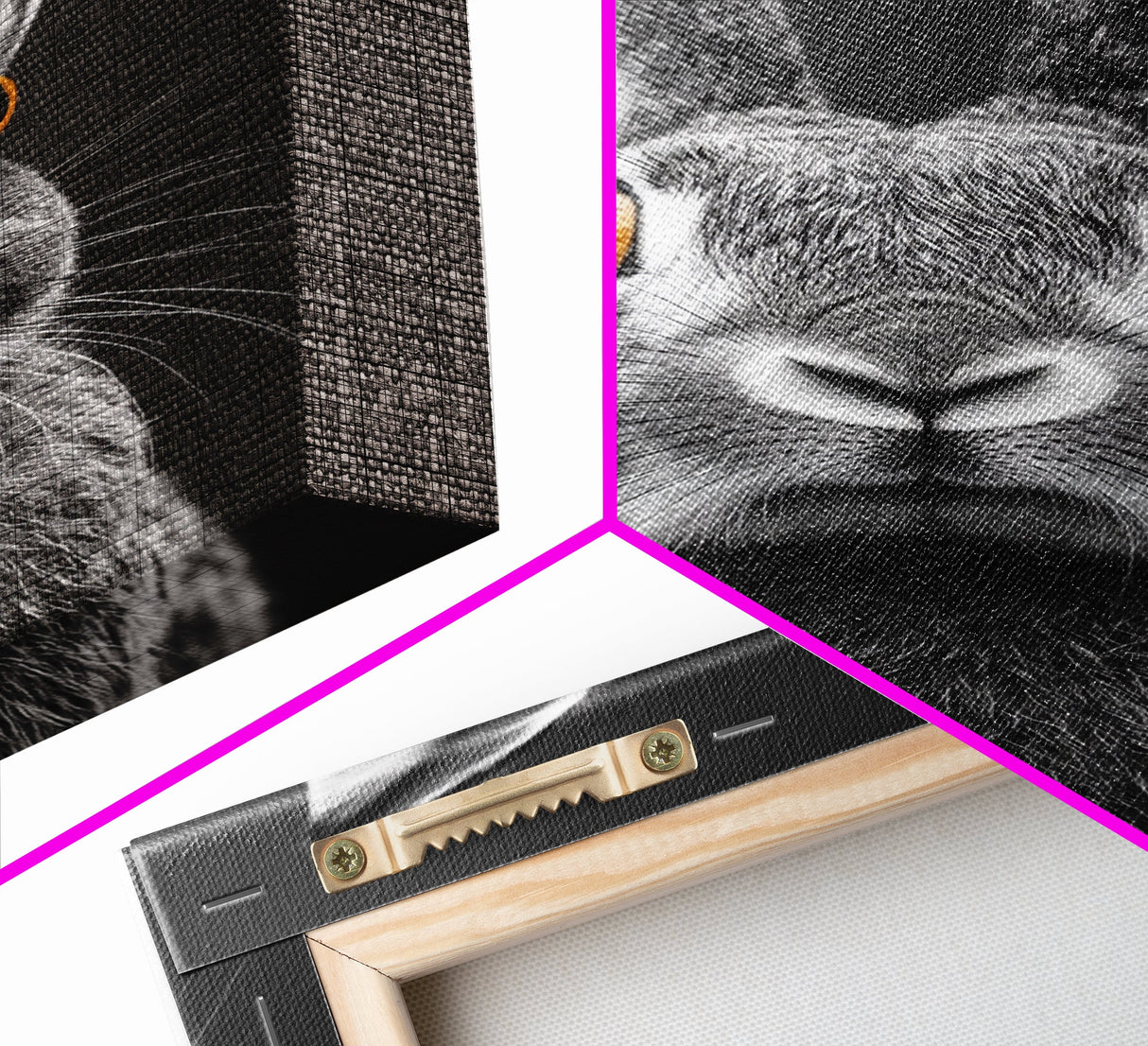 Wide Eyed Rabbit, Animal Portrait, Monochrome Humor, Framed Canvas Print, Nursery Wall Art, Whimsical Minimalist Decor, Funny Gift