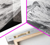 Matterhorn Majesty, Iconic Summit, Black and White Mountain, Canvas Print, Office Wall Art, Minimalist Photography, Modern Decor