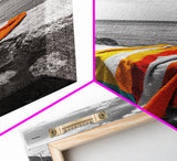 Colorful Towel, Coastal Vibes, Seaside Style, Bold Decor, Framed Canvas Print vibrant beach towel photo, bathroom wall art, summer art