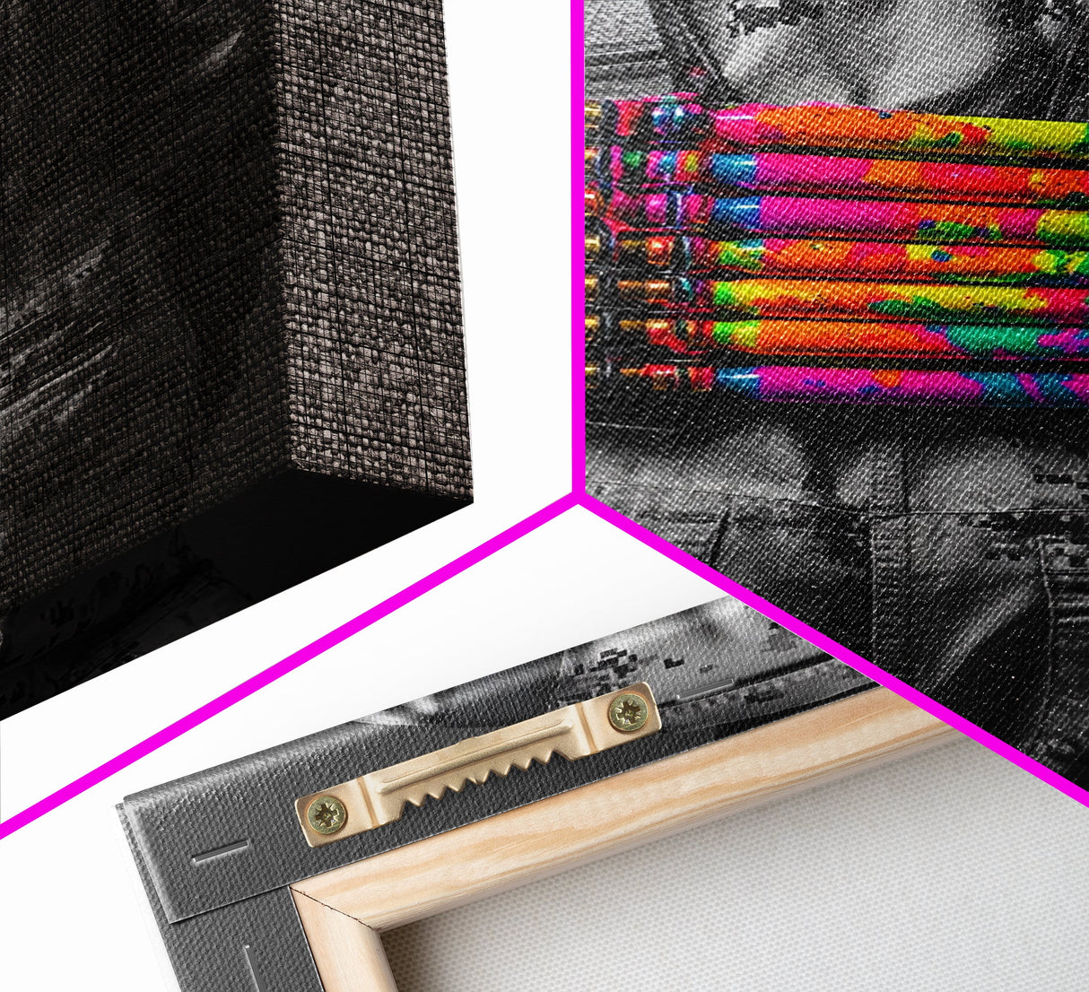 Colorful Ammo Art, Bold Bullets, Neon War, Framed Canvas Print, Urban Wall Art, Edgy Decor, Man Cave Accent, Pop Art Style