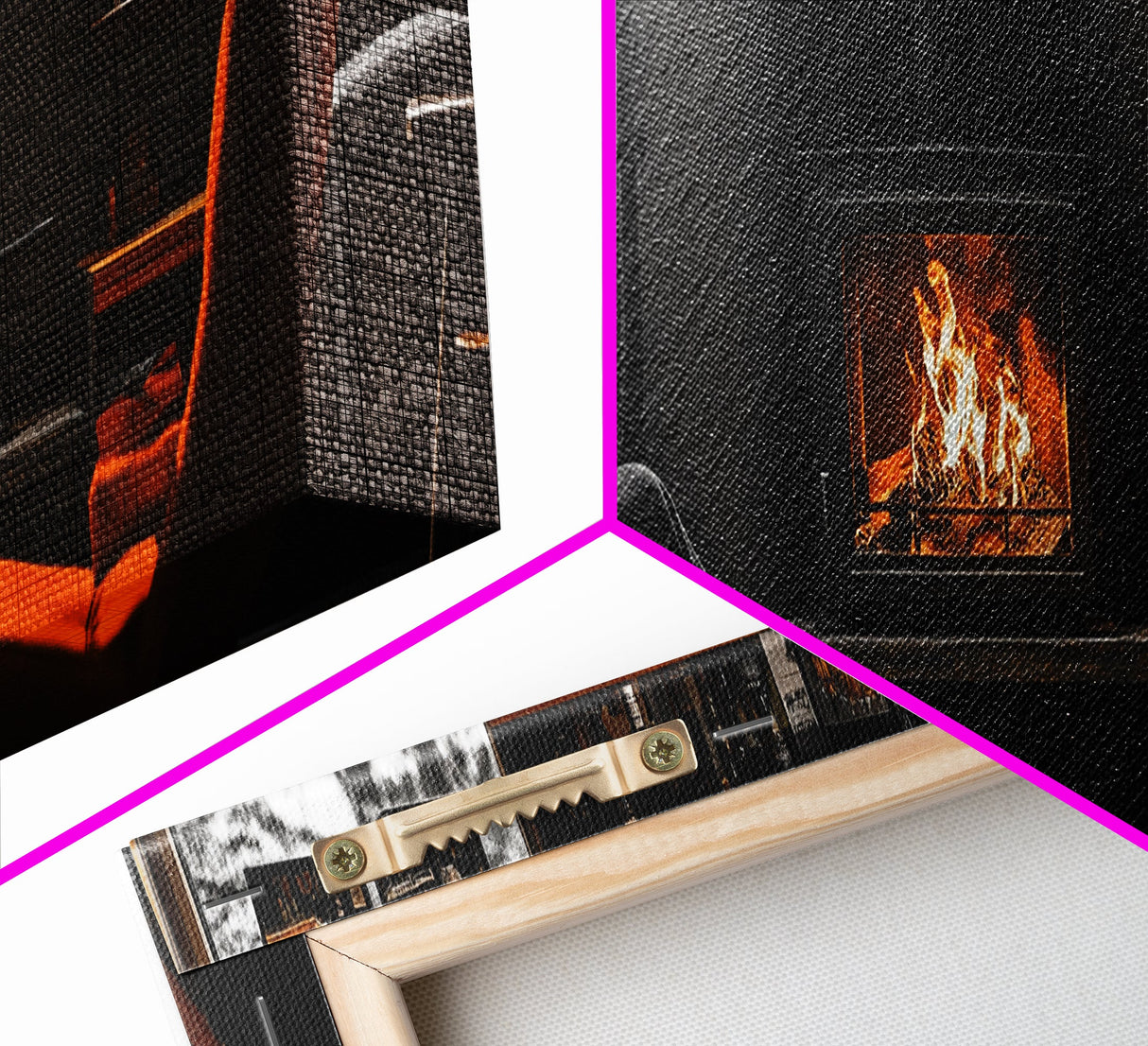 Fireplace Moment, Cozy Cabin Mood, Fall Comfort Scene, Framed Canvas Print, Hygge Wall Art, Masculine Decor, Warm Living Room Style