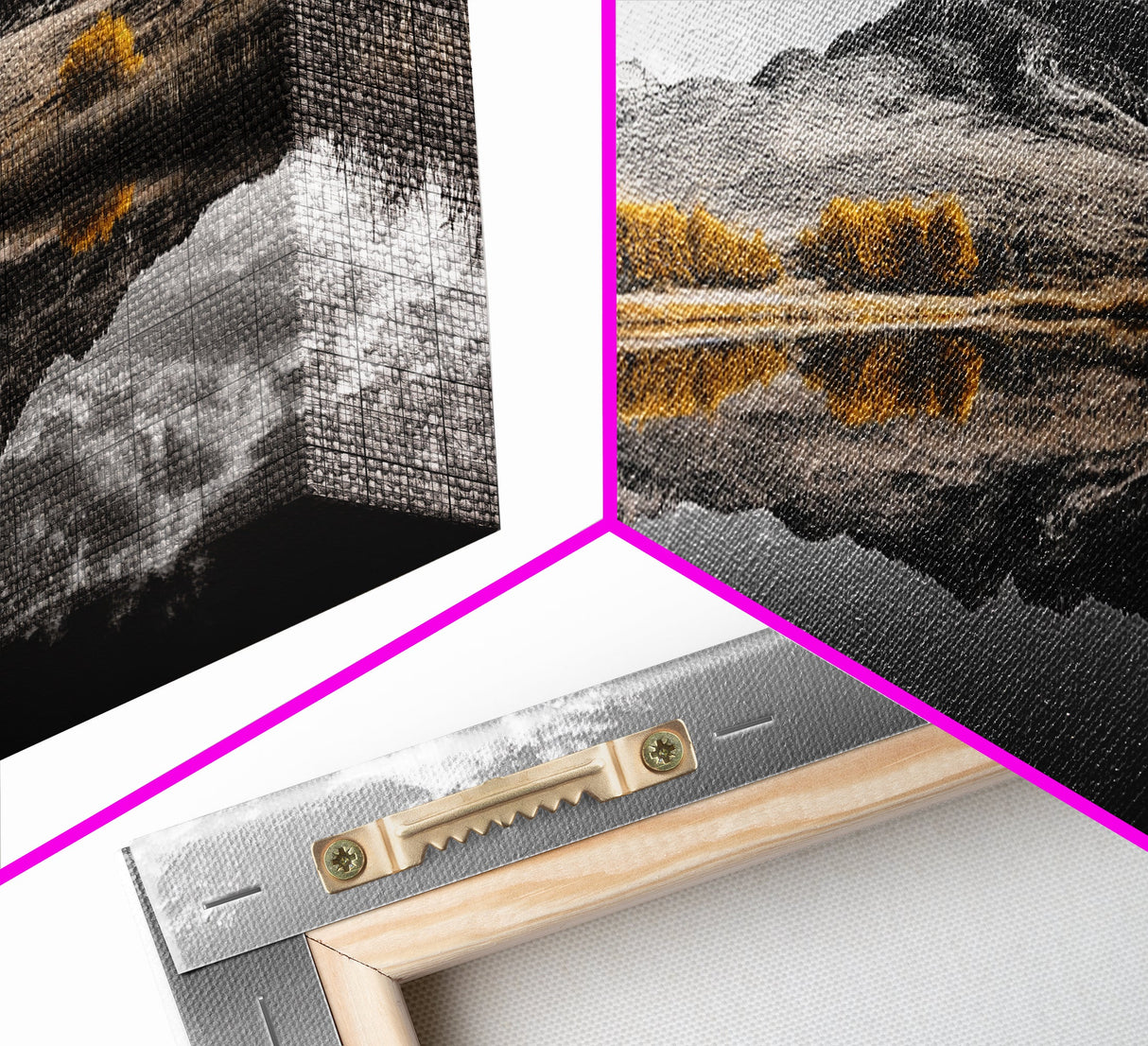 Yellow Trees, Mirror Lake, Majestic Mountains, Canvas Print, Fall Wall Art, Nature Photography, Peaceful Landscape Decor