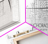 Anchorage Street Map, Alaska Map, Map Print, Modern Art, Wall Art, Canvas Print, Bedroom Décor, City Map Wall Art, Minimalist Décor, Prints