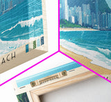 Big Wave Bay Beach, Hong Kong Panoramic Print, Vacation Gift, Hong Kong Wall Art, Beach Painting, Beach Decor, Beach Or Lakehouse Art