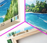 Bom Bom Island, São Tomé and Príncipe Panoramic Print, Vacation Gift, São Tomé and Príncipe Wall Art, Beach Painting, Beach Decor, Large Wall Art, Wood Frame Art