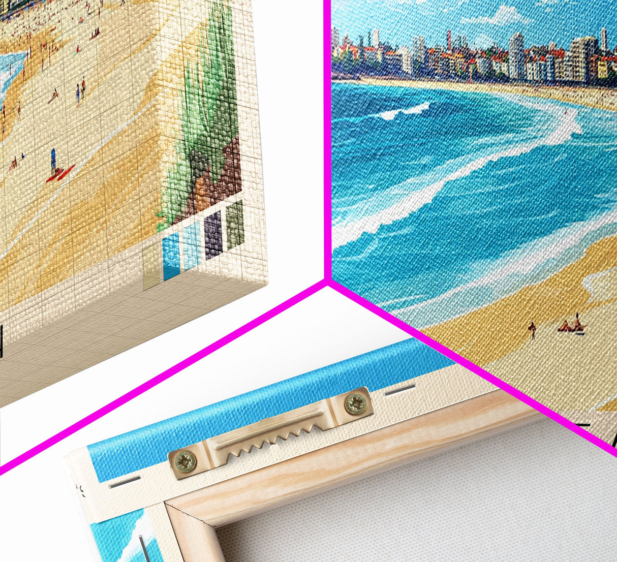 Bondi Beach, Sydney, Australia Panoramic Print, Vacation Gift, Sydney, Australia Wall Art, Beach Painting, Beach Decor, Beach Or Lakehouse Art