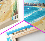 Bondi Beach, Sydney, Australia Panoramic Print, Vacation Gift, Sydney, Australia Wall Art, Beach Painting, Beach Decor, Beach Or Lakehouse Art