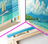 Boracay, Philippines Panoramic Print, Vacation Gift, Philippines Wall Art, Beach Painting, Beach Decor, Large Wall Art, Wood Frame Art