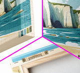 Botany Bay, United Kingdom Panoramic Print, Vacation Gift, United Kingdom Wall Art, Beach Painting, Beach Decor, Beach Or Lakehouse Art