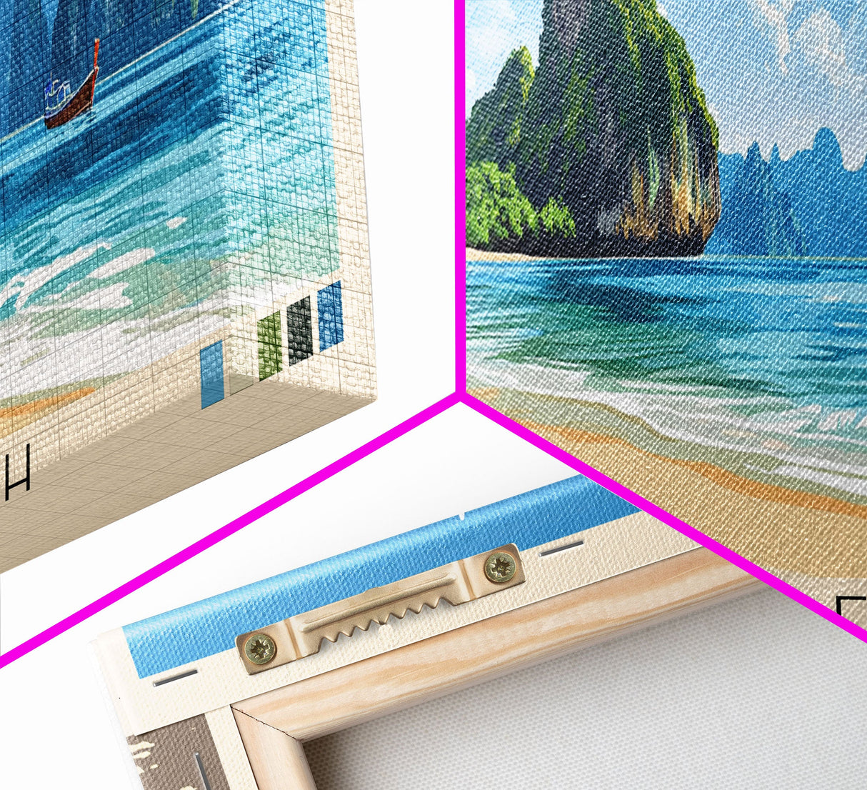 Bottle Beach, Thailand Panoramic Beach Print, Vacation Gift, Thailand Wall Art, Beach Painting, Beach Decor, Beach Painting