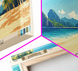 Bounty Beach, Philippines Panoramic Beach Print, Vacation Gift, Philippines Wall Art, Beach Painting, Beach Decor, Beach Painting