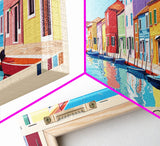 Burano, Italy Panoramic Print, Vacation Gift, Italy Wall Art, Beach Painting, Beach Decor, Beach Or Lakehouse Art