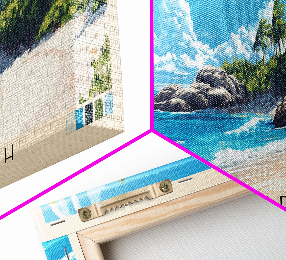 Cabbage Beach, Bahamas Panoramic Beach Print, Vacation Gift, Bahamas Wall Art, Beach Painting, Beach Decor, Beach Painting