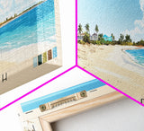 Cabbage Beach, Paradise Island, Bahamas Panoramic Print, Vacation Gift, Paradise Island, Bahamas Wall Art, Beach Painting, Beach Decor, Large Wall Art, Wood Frame Art