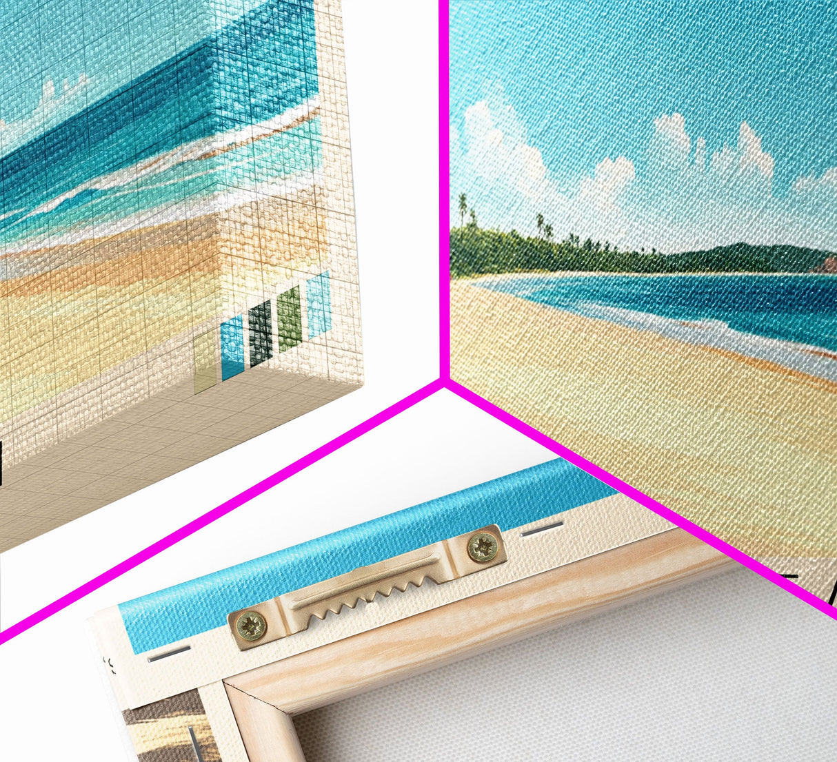 Cable Beach, Australia Panoramic Beach Print, Vacation Gift, Australia Wall Art, Framed Canvas Print, Framed Beach Painting