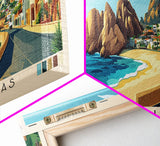 Cabo San Lucas, Mexico Panoramic Print, Vacation Gift, Mexico Wall Art, Beach Painting, Beach Decor, Beach Or Lakehouse Art