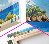 Cala Salada, Spain Panoramic Beach Print, Vacation Gift, Spain Wall Art, Beach Painting, Beach Decor, Beach Painting