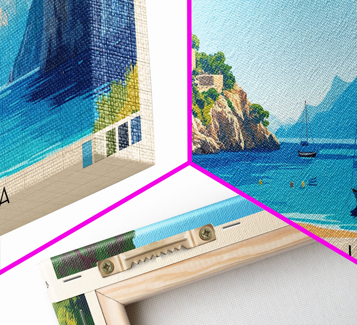 Cala Violina, Italy Panoramic Beach Print, Vacation Gift, Italy Wall Art, Framed Canvas Print, Framed Beach Painting